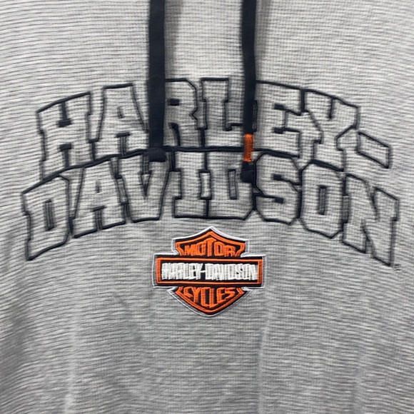 0711 Harley-Davidson Gray Lightweight Hoodie Sweatshirt - Picture 3 of 5